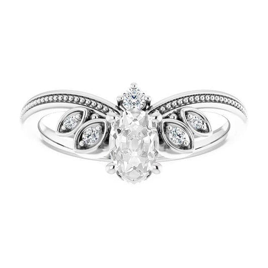 natural round diamond 3.25ct ring front view