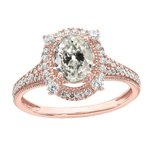natural round diamond 5.25ct ring front view
