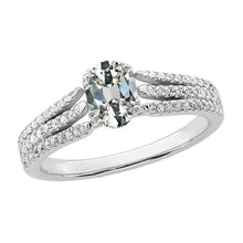 Oval Old Mine Cut Real Diamond Ring Split Shank 5.50 Carats Pave Set Gold