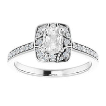 Oval Old Miner Genuine Diamond Halo Ring 14K White Gold 4.70 Carats