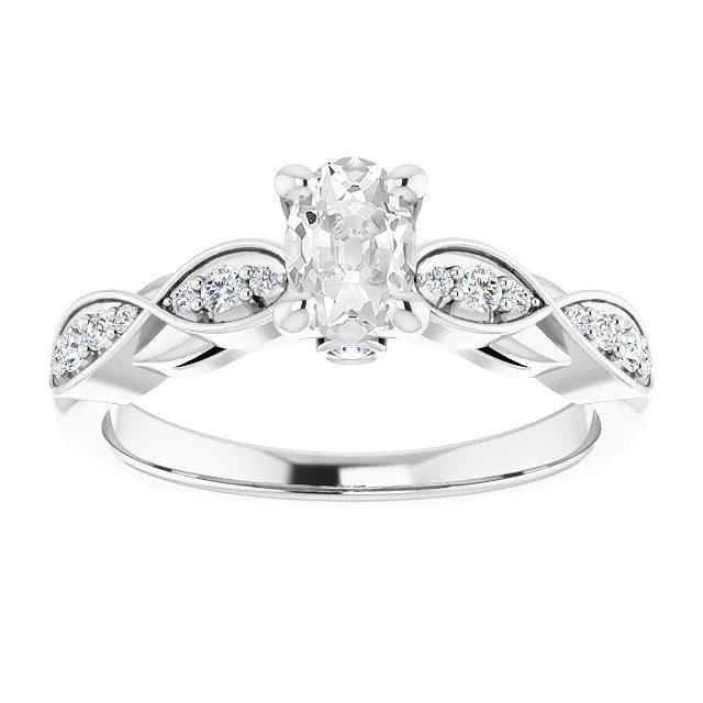 Oval Old Miner Genuine Diamond Ring With Accents Twisted Style 3.25 Carats