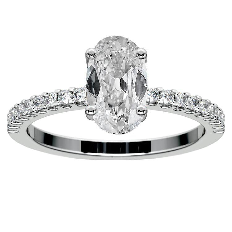 Oval Old Miner Genuine Diamond Round Engagement Ring 4 Prong Set 7 Carats