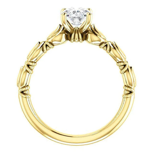 natural oval diamond 1.50ct ring side angle
