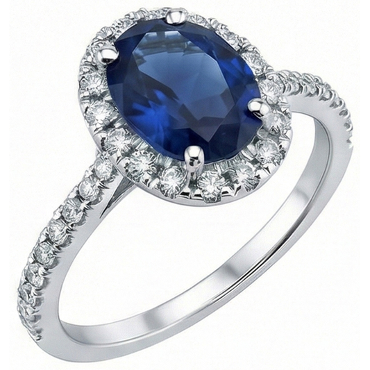Oval Sapphire Engagement Ring For Women