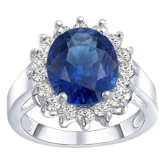natural round sapphire 3.50ct ring side angle