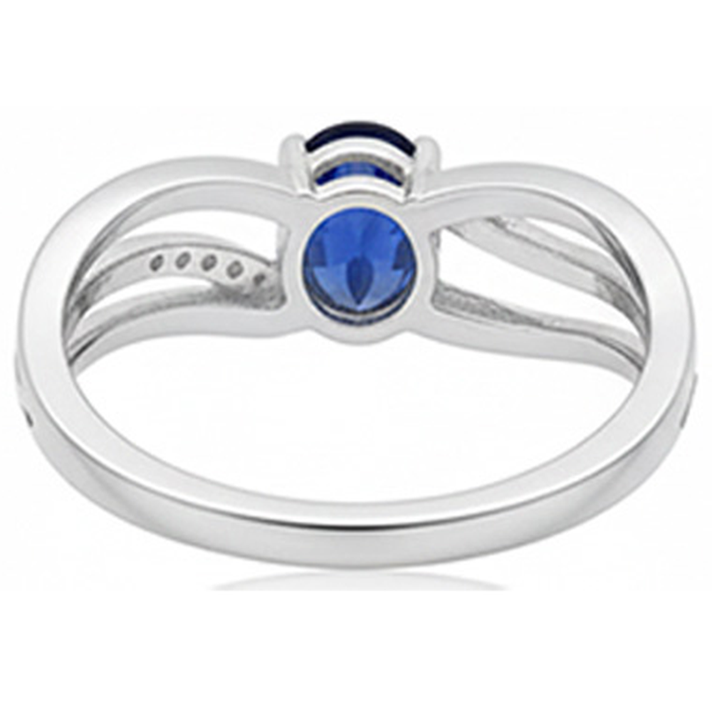 Oval Sri Lanka Blue Sapphire Natural Earth Mined Diamond 3 Carats Wedding Ring