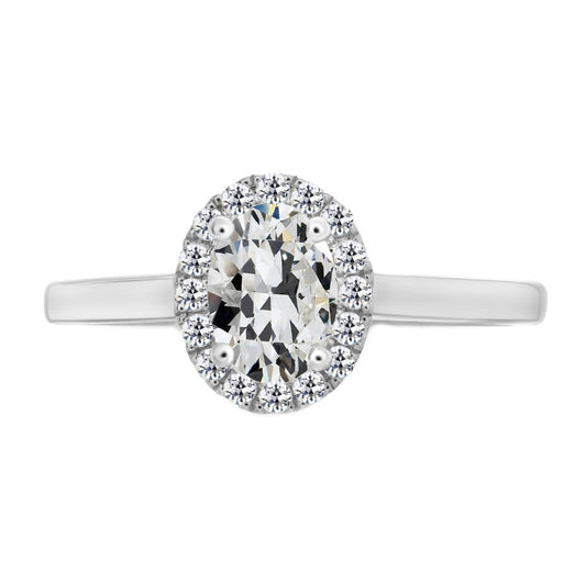 Halo Engagement Ring 14K White Gold with Brilliant Diamond – main view