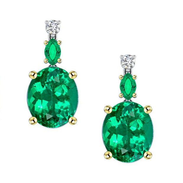 Real Fine Emerald Gemstone Earring – main view