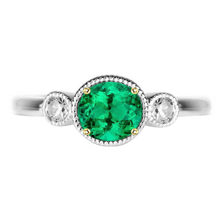 Genuine Fine Emerald Gemstone Ring – main view