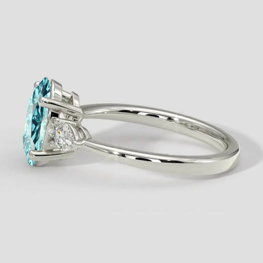 Oval Paraiba Three-Stone Ring