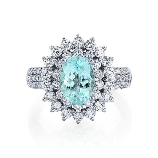Oval Paraiba Cocktail Ring Sparkle
