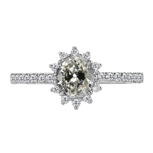 Earth-Mined Brilliant Diamond Halo Engagement Ring – main view