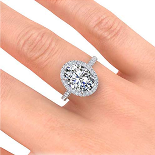 Refined Brilliant Diamond Halo Ring 6.50 ct – angle view