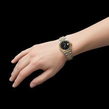 Oyster Perpetual Bl Stick Dial Ss & Gold Rolex Women Datejust Watch