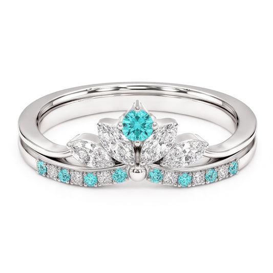 Paraiba Tourmaline & Diamond Crown Band Set