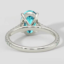 Paraiba Ring Oval Cut with Side Accents