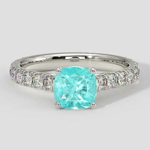 Paraiba Ring Round Cut 1.75 Carats