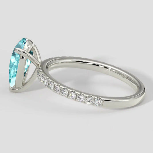 Paraiba Tourmaline 2 Carats Engagement Ring