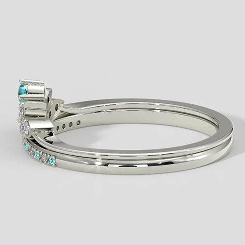 Paraiba Tourmaline & Diamond Crown Band Set