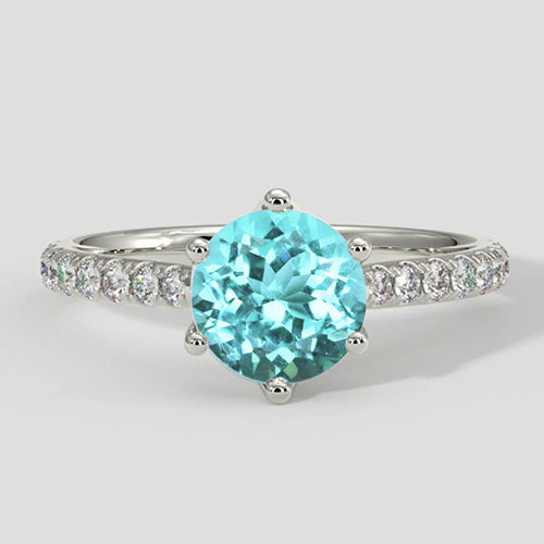 Paraiba Ring 2.50ct Round Cut
