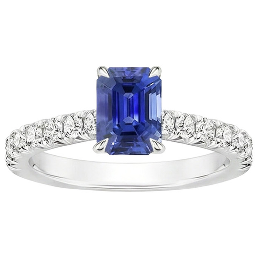 natural emerald sapphire 4.25ct ring top view