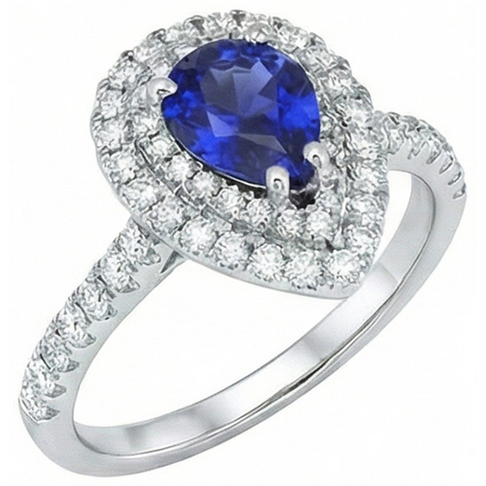 natural round sapphire 4ct ring side angle