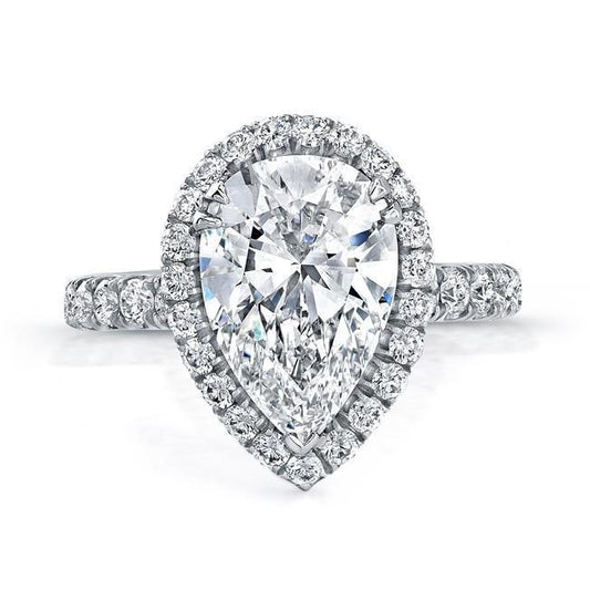 natural round diamond 3.75ct ring front view