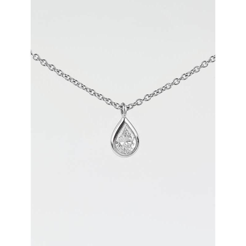 Pear Cut Solitaire Genuine Sparkling Diamond Pendant 1.25 Carats Necklace