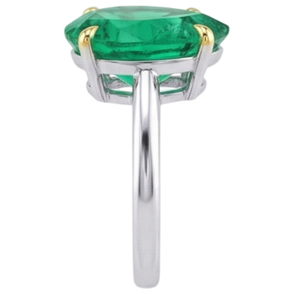 Sophisticated Colombian Emerald Precious Stone Ring 3 ct – detail view