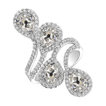 Pear Old Mine Cut Natural Diamond Ring Twisted Shank 5 Carats Women's Jewelry