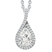 Pear Old Miner & Round Real Diamond Slide Pendant 4.50 Carats Split Shank