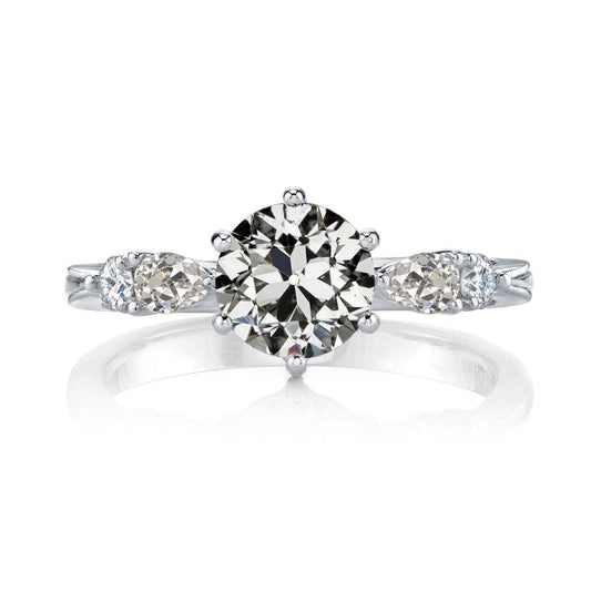 natural round diamond 4ct ring front view