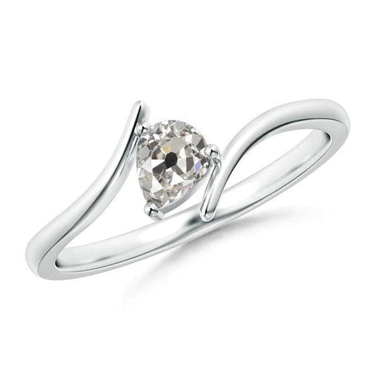 natural pear diamond 1.50ct ring front view