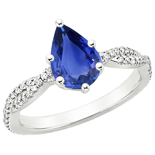 natural round sapphire 5.50ct ring side angle