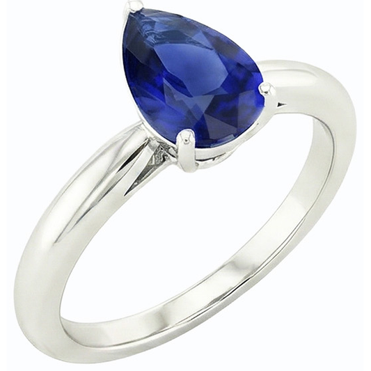 natural pear sapphire 2.50ct ring side angle