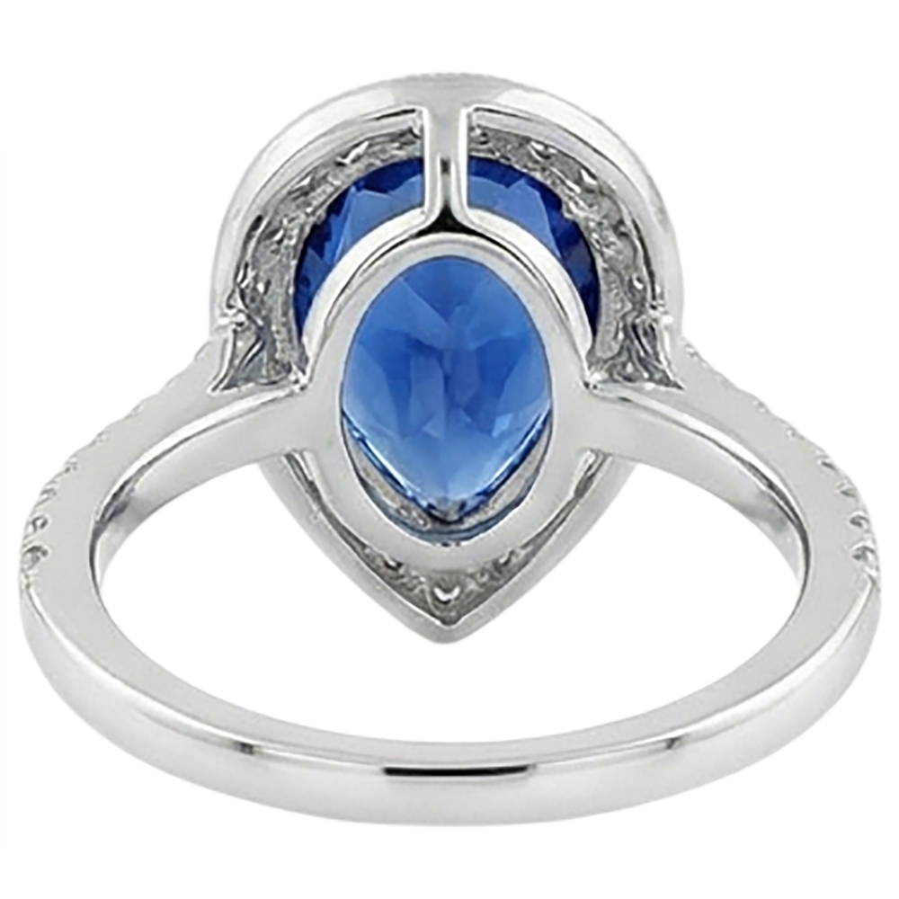 Pear Tanzanite And Natural Earth Mined Diamond Wedding Ring Gold 2.25 Carats Jewellery