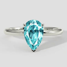 Pear Paraiba Ring Solitaire Setting