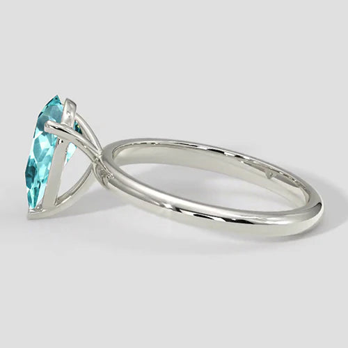 Pear Paraiba Ring Solitaire Setting