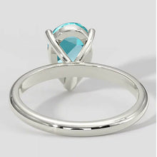 Pear Paraiba Ring Solitaire Setting