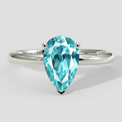 Pear Paraiba Ring Solitaire Setting