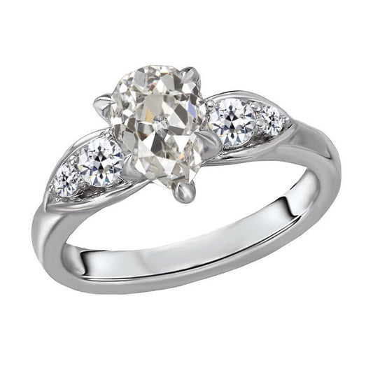Fine Diamond Three Stone Ring 1.50-ct 14K White Gold – main view