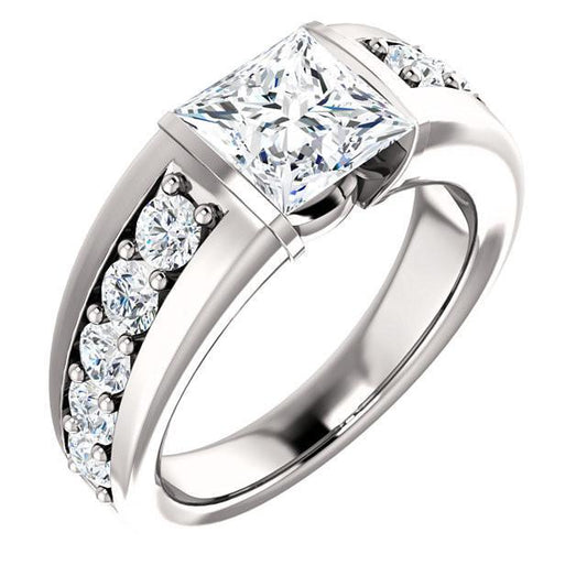natural round diamond 2.40ct ring front view