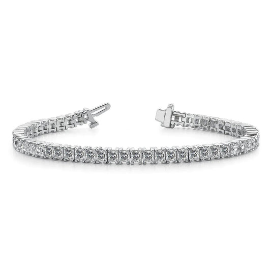 Princess Cut 11 Carats Genuine Diamonds Tennis Bracelet White Gold 14K New