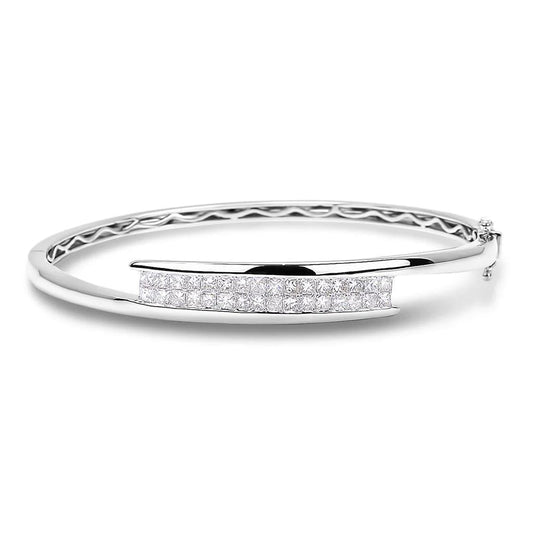 natural princess diamond 4.80ct bracelet front view