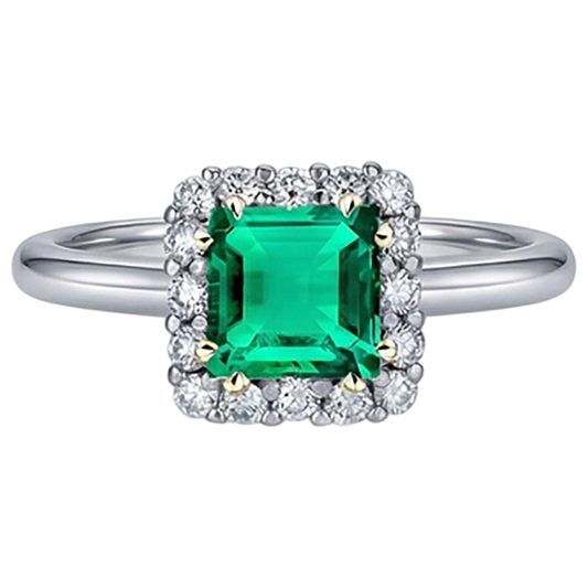 Handcrafted Colombian Emerald Precious Stone Ring 3 ct – front view