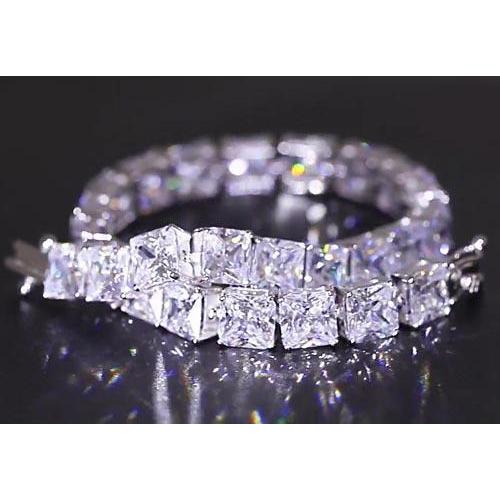 Princess Cut Natural Diamond 32 Carat Tennis Bracelet
