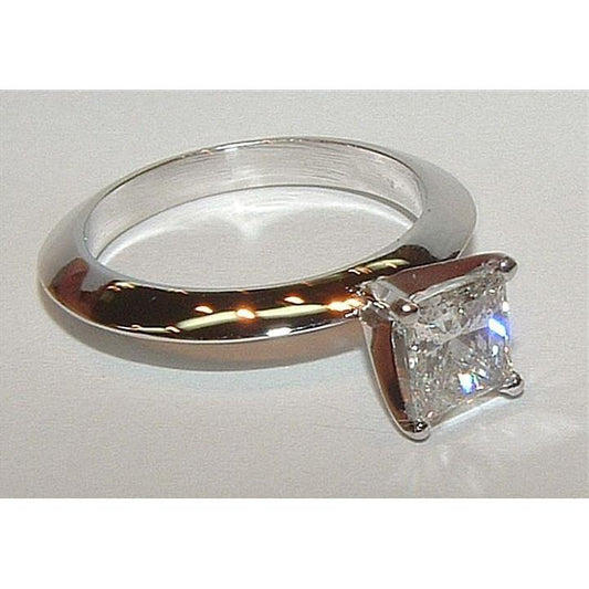 natural princess diamond 1.01ct ring front view