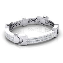 Princess Diamond Large Men's Gold Bracelet Heavy 6 mm Thick Genuine 16 Carats