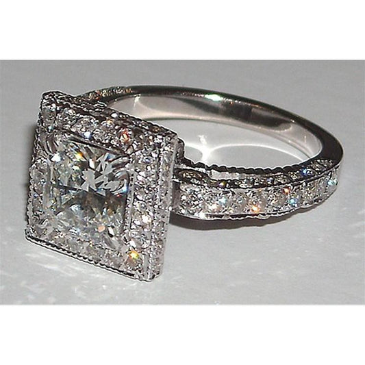 natural round diamond 5.25ct ring front view