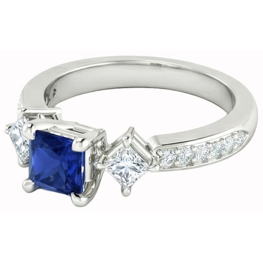 natural round sapphire 2.50ct ring side angle